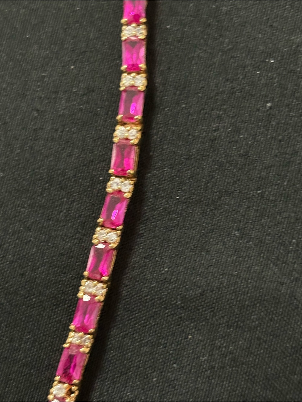 Gold-Tone Pink Crystal Tennis Bracelet - Women's Jewelry